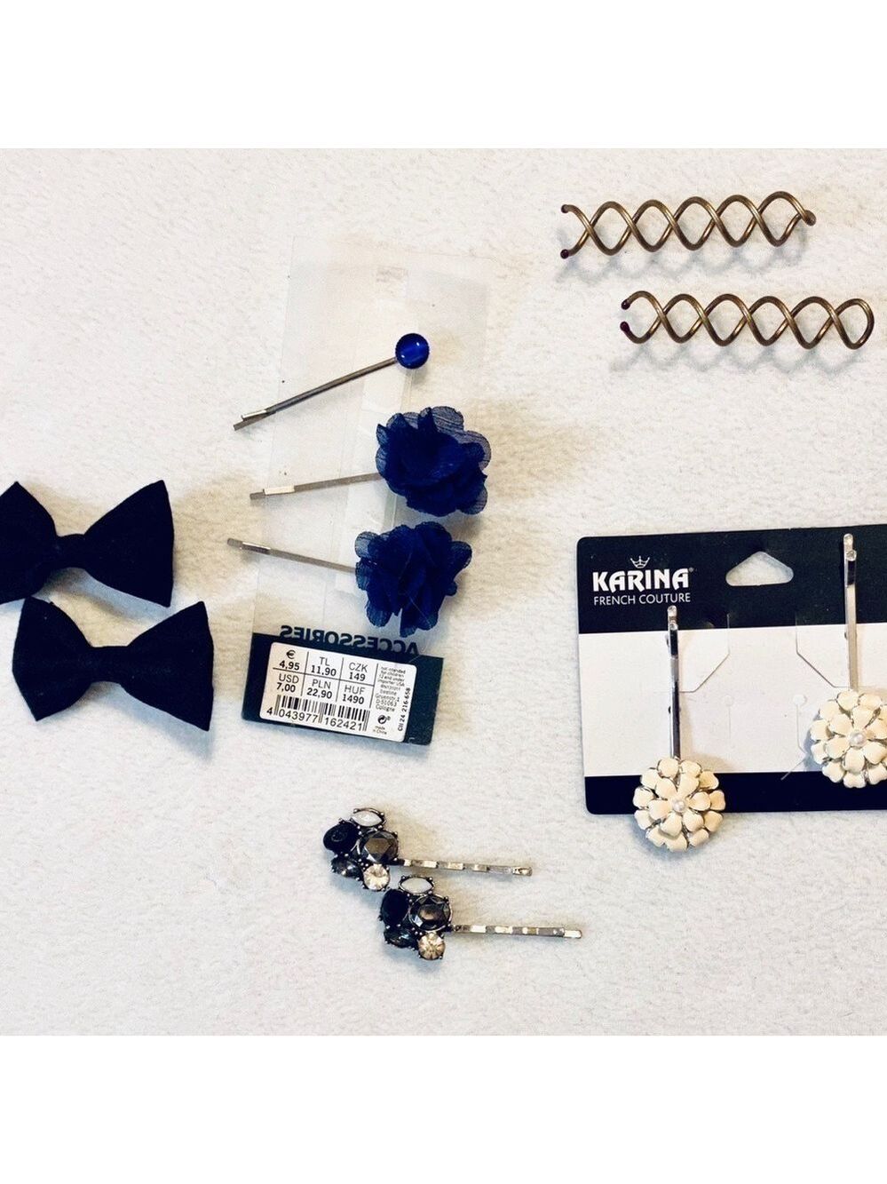Hair Bobby Pins Rhinestones Bows Accessories NWT